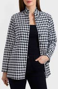 Foxcroft Carolina Houndstooth Print Cotton Button-Up Shirt