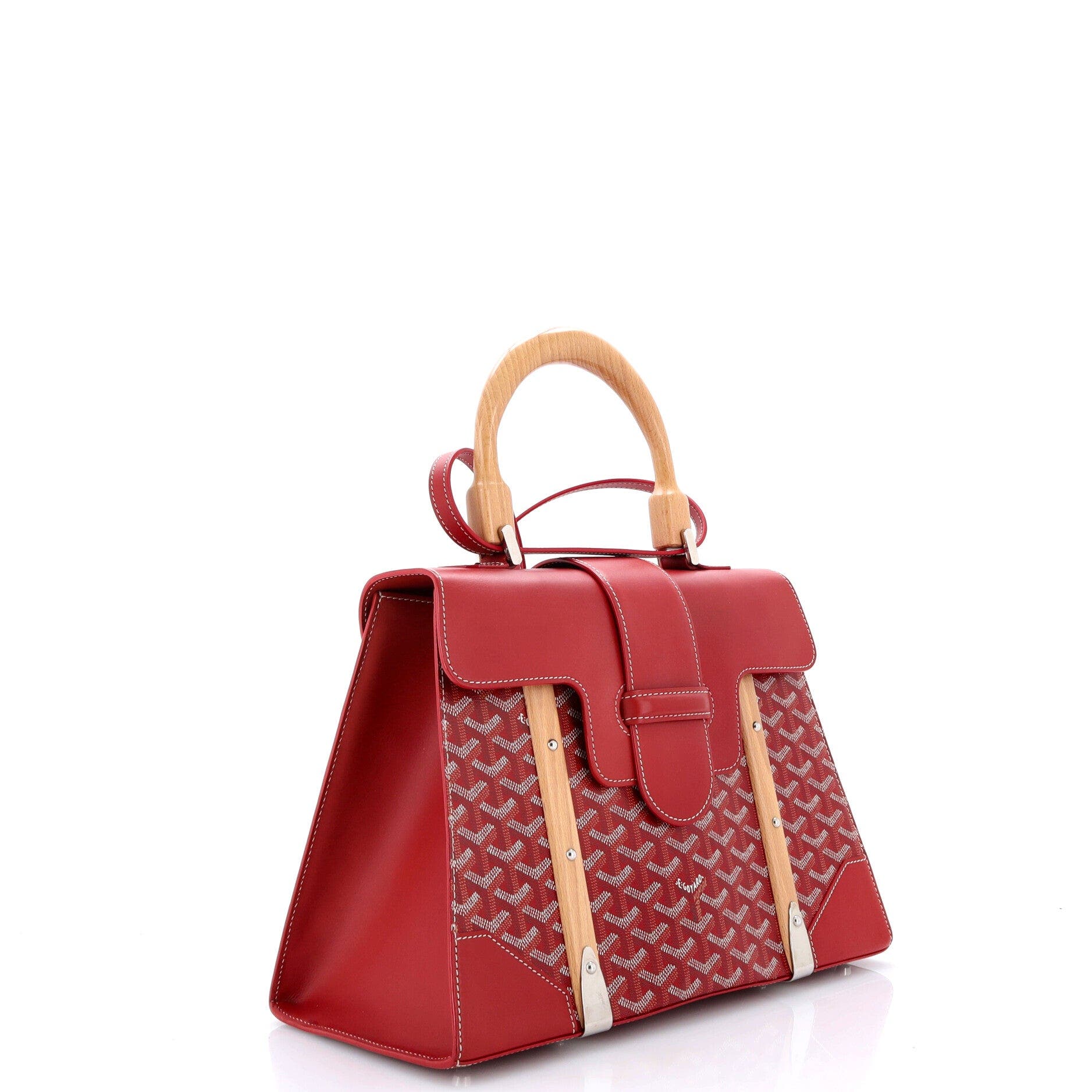 Saigon Top Handle Bag Coated Canvas with Leather MM, Alternate, color, Red
