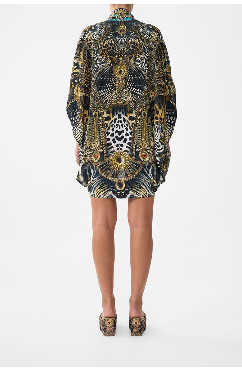 Camilla Open Front Cardi Cape, Alternate, color, Feline Folklore
