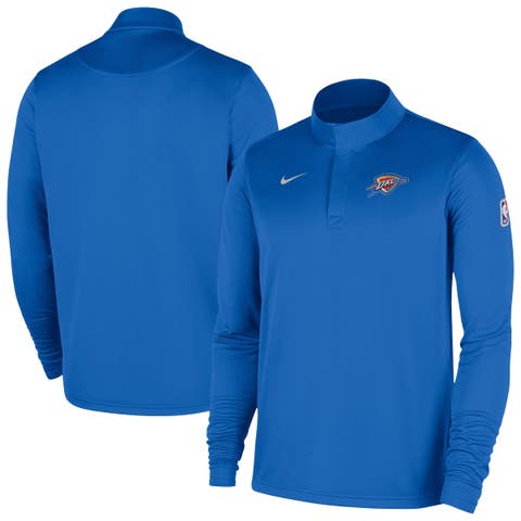 Men's Nike Blue Oklahoma City Thunder 2025/26 Authentic Coaches Quarter-Zip Dri-Fit Top