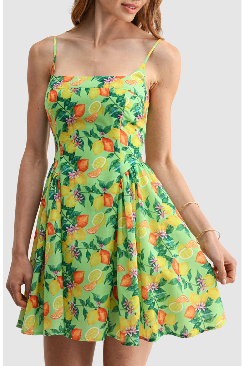 Lemon Print  Princess Cut Minidress, Alternate, color, LEMON PRINT