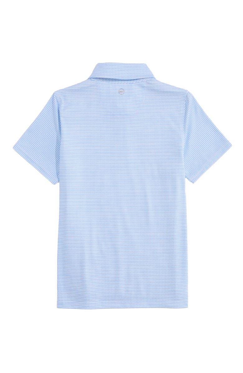 vineyard vines Kids' Print Polo, Alternate, color, Waves White/ Ocean