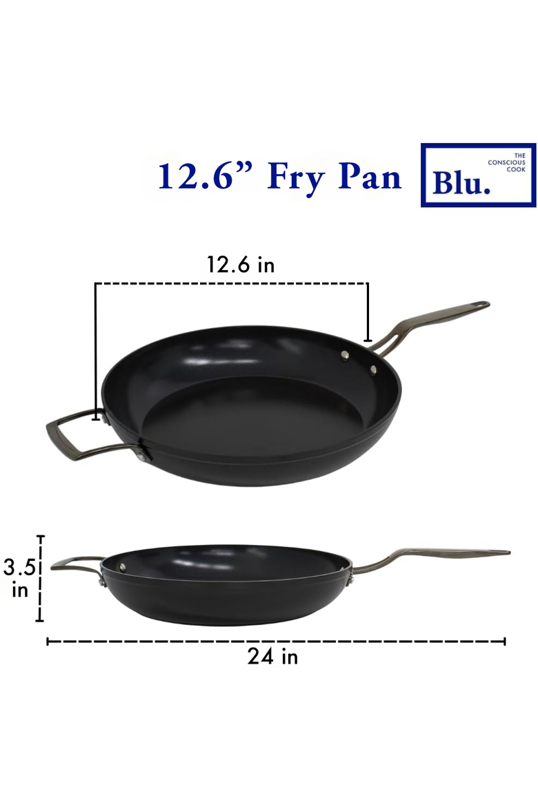12.6 inch Induction Frying Pan, Alternate, color, Black