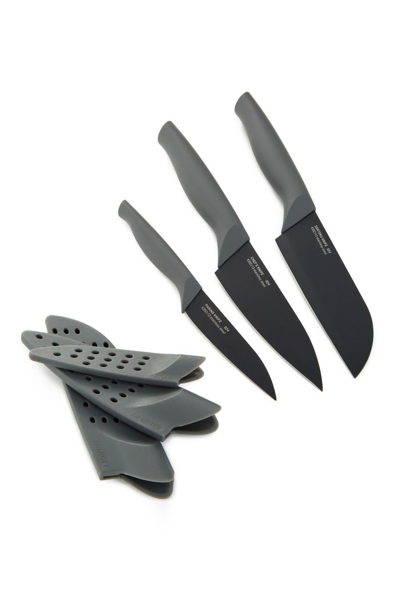DiNA Vector 3-Piece Knives & Covers Set, Alternate, color, GREY
