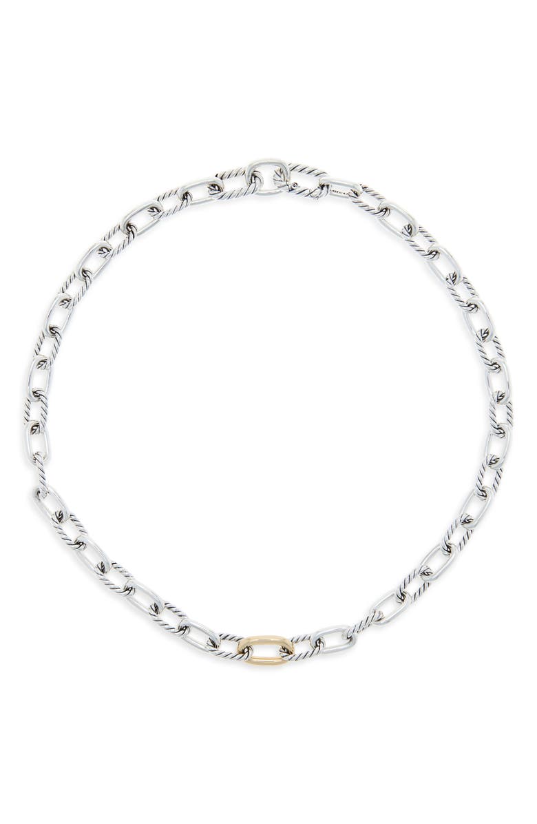 David Yurman DY Madison<sup>®</sup> Chain Necklace in Sterling Silver with 18K Yellow Gold, 8.5mm, Main, color, Silver