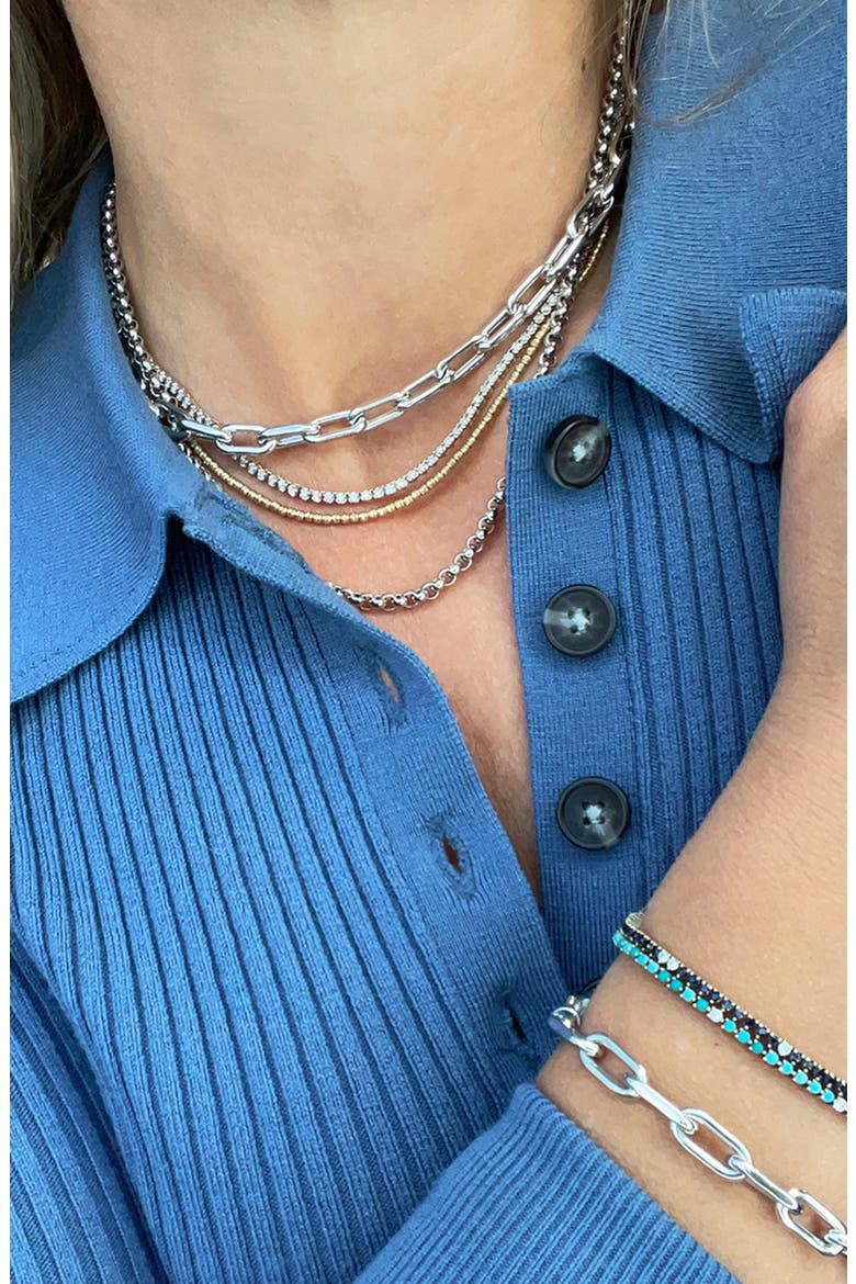 Italian Chain Link Necklace, 5.3mm, Alternate, color, SILVER