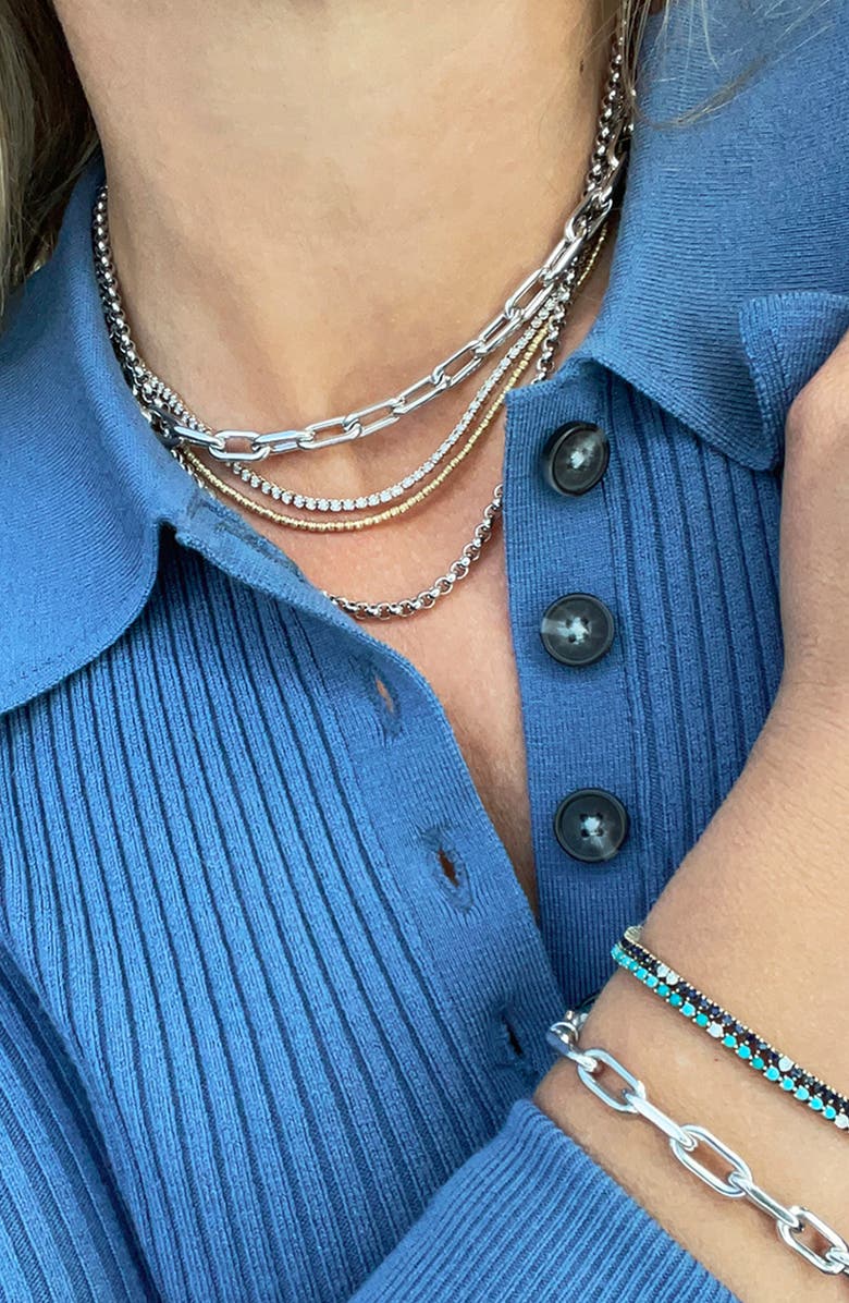 Adina Reyter Italian Chain Link Necklace, 5.3mm, Alternate, color, Silver