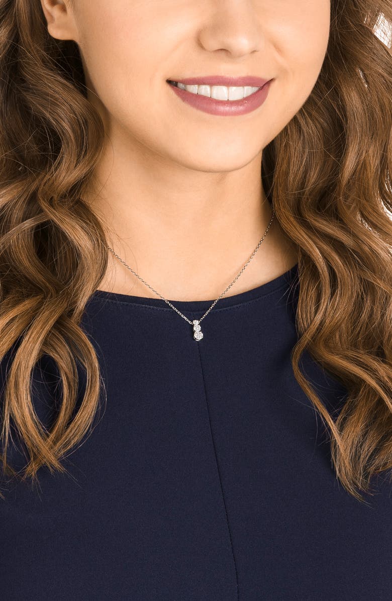 Swarovski Stilla Pendant Necklace, Alternate, color, Silver / Clear Crystal