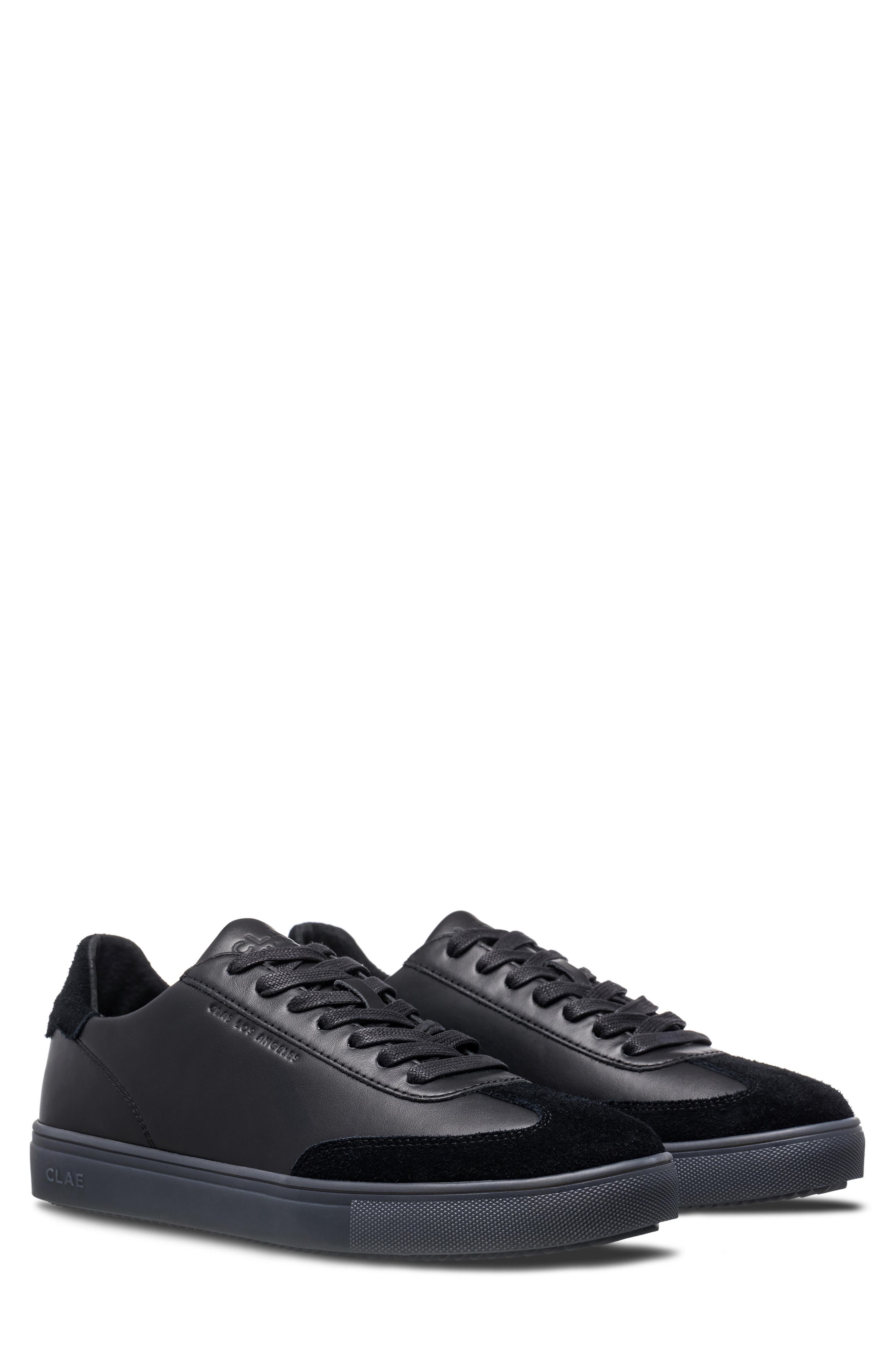 CLAE Deane Low Top Leather Sneaker, Main, color, Black Leather Clear