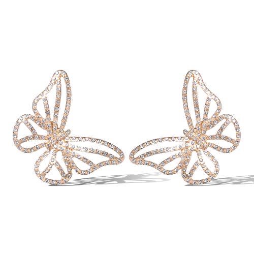 Jessica Simpson Textured Butterfly Gold-tone Stud Earrings In Gold