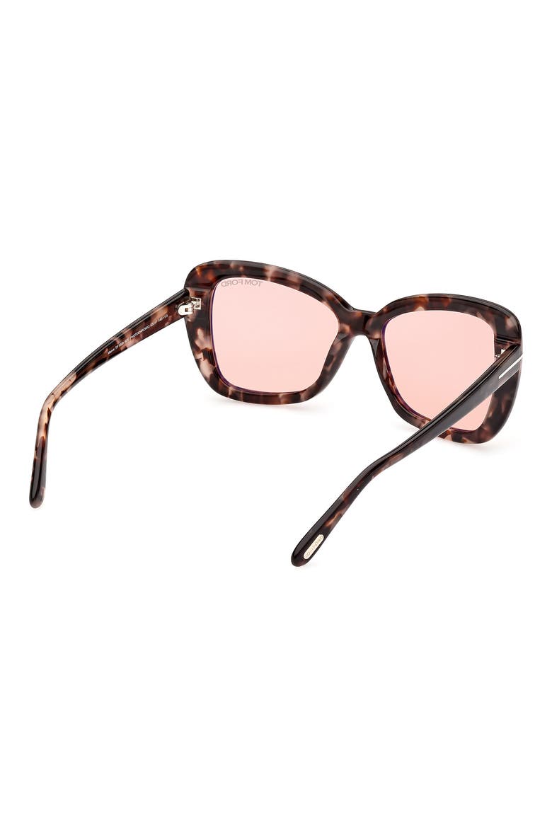 55mm Butterfly Sunglasses, Alternate, color, COLORED HAVANA / VIOLET