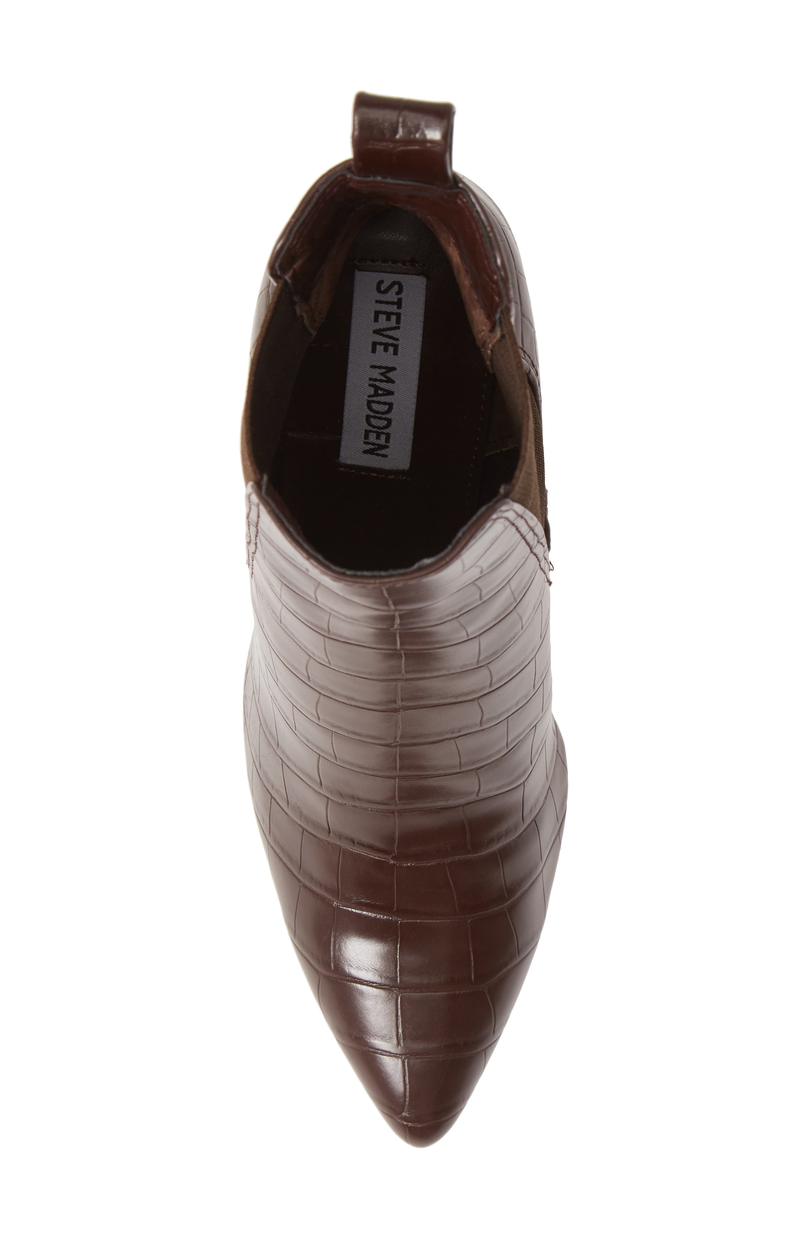 Subtle Snake Embossed Chelsea Boot, Alternate, color, BROWN CROCODILE