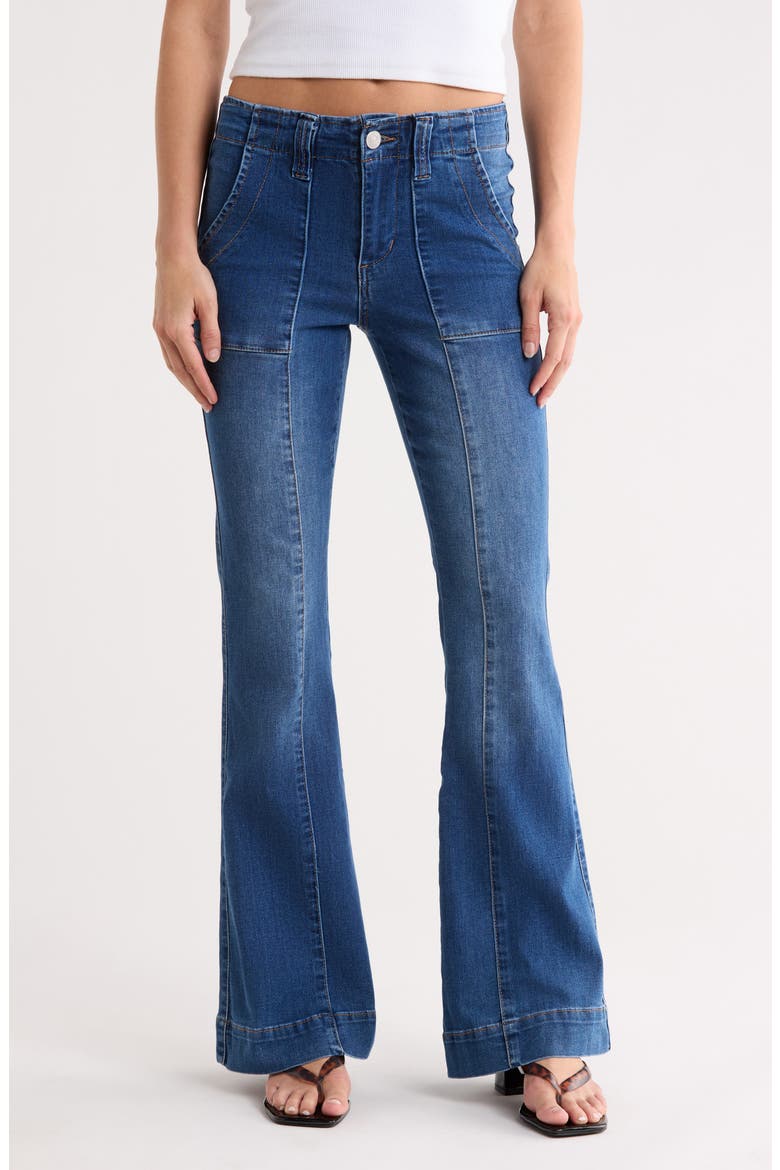 High Rise Flare Leg Jeans, Main, color, DARK WASH