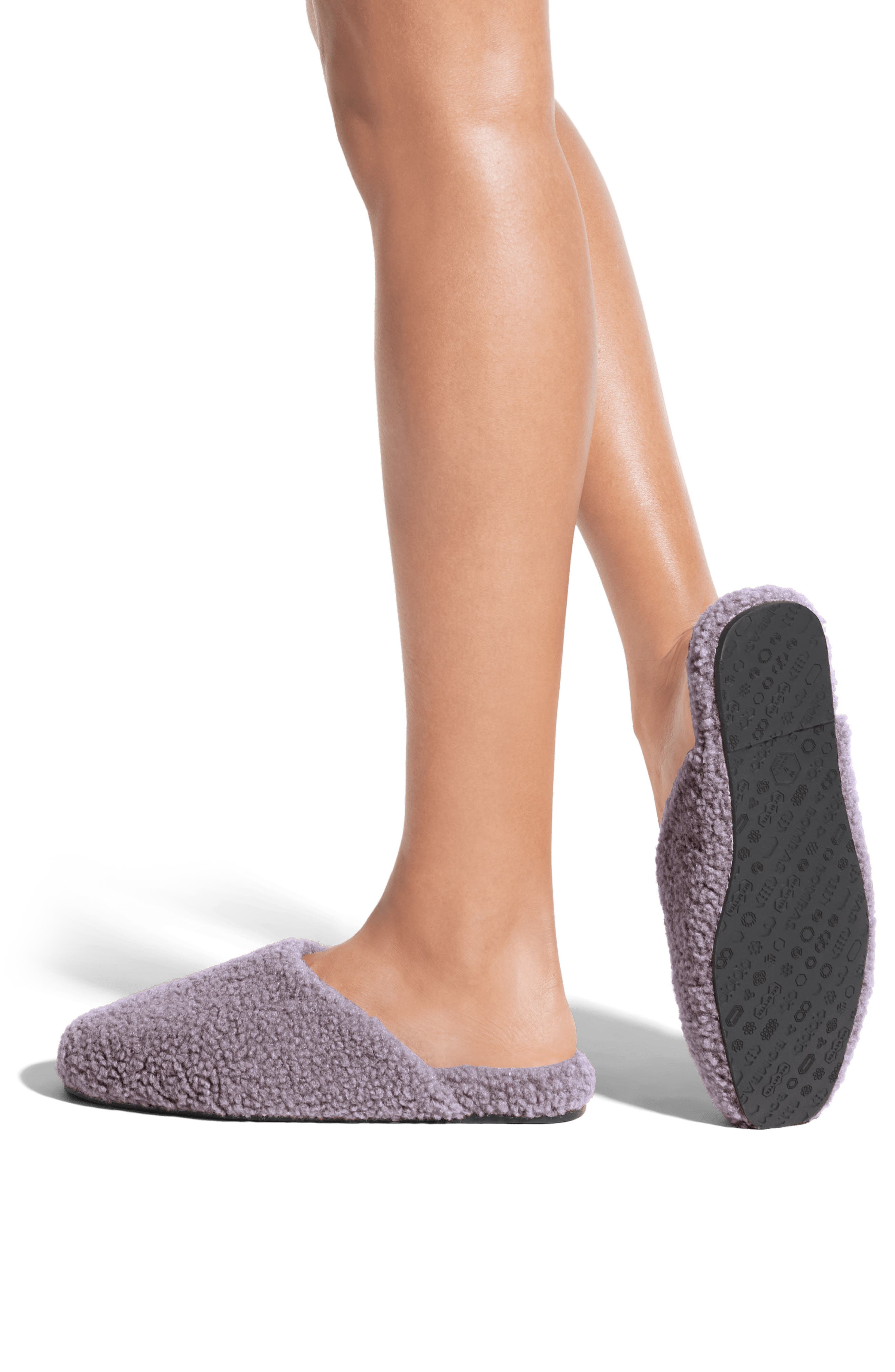 Saturday Faux Fur Slippers, Alternate, color, DUSTY PURPLE