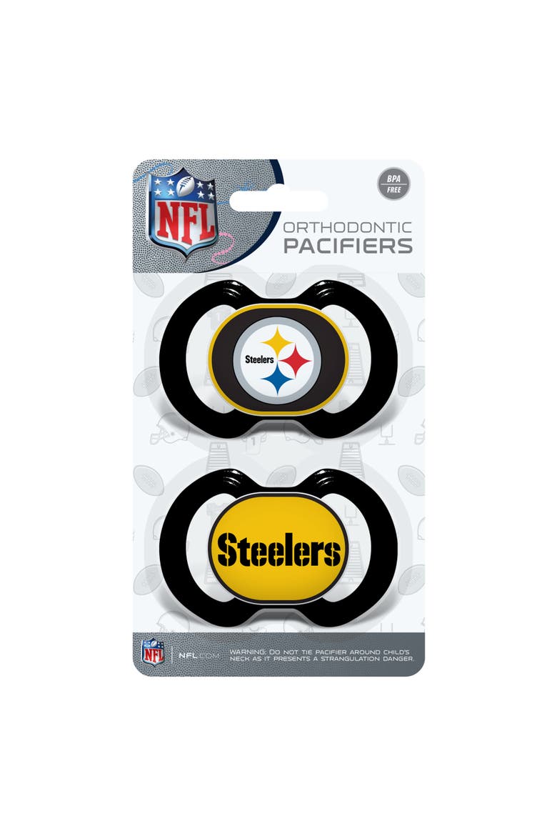 Pittsburgh Steelers Pacifier 2-Pack, Alternate, color, Multicolor