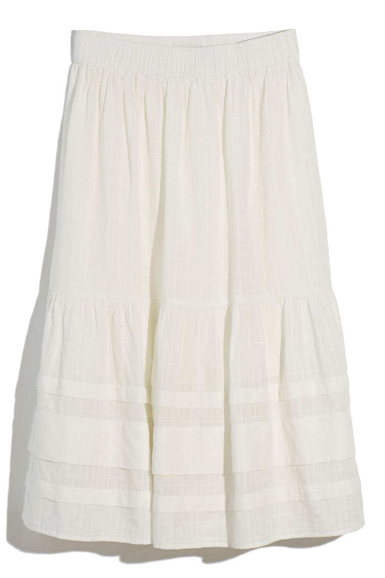Shirred Cotton Midi Skirt, Alternate, color, LIGHTHOUSE