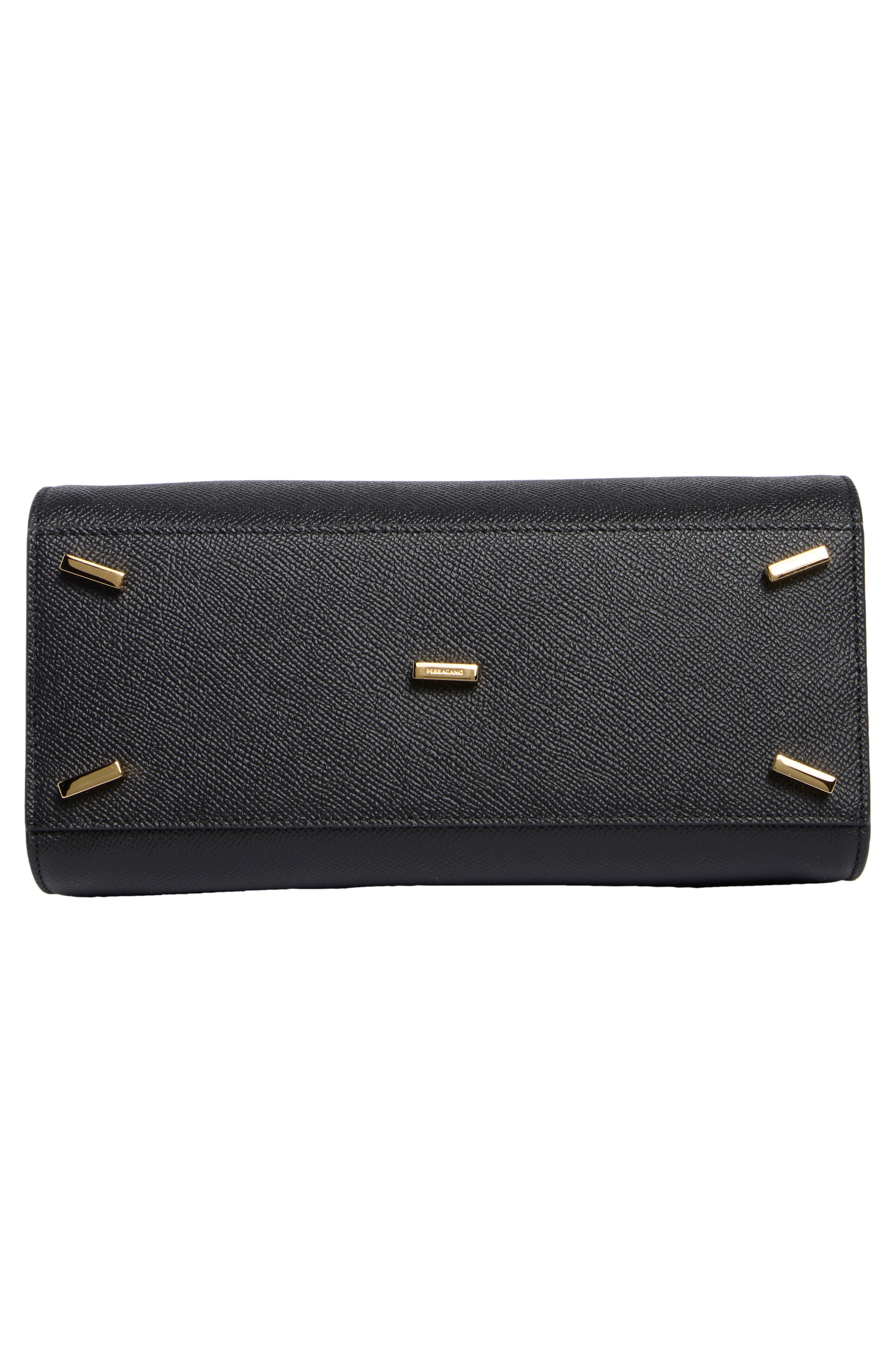 Small Studio Box Leather Top Handle Bag, Alternate, color, NERO
