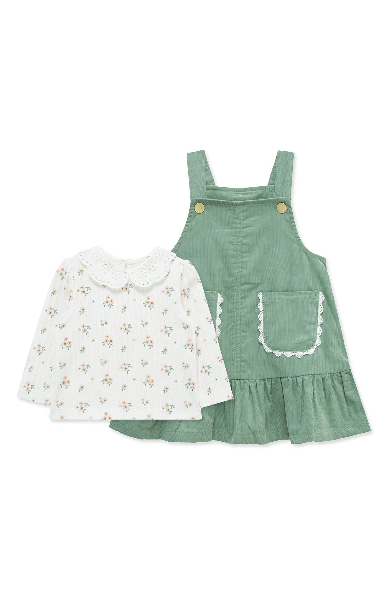 Little Me Corduroy Dress & Long Sleeve T-Shirt Set