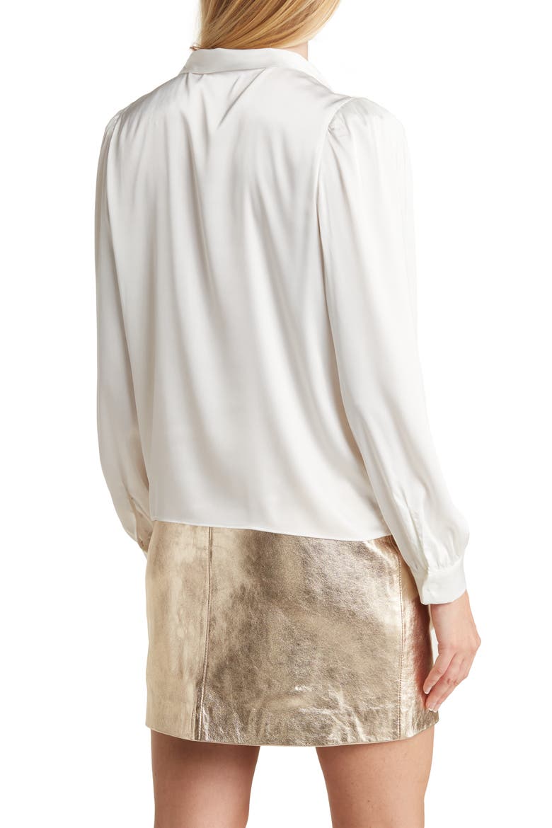 Duchess Long Sleeve Satin Necktie Blouse, Alternate, color, IVORY