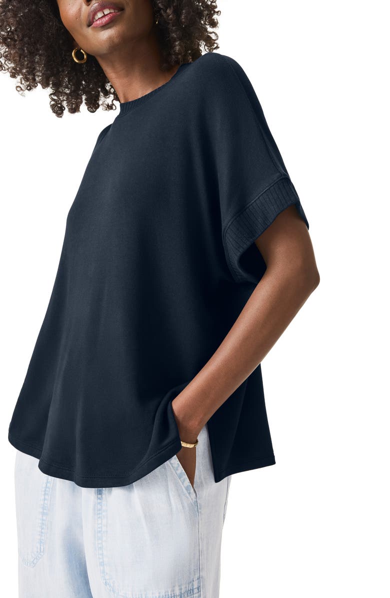 Splendid Supersoft Short Sleeve Sweatshirt, Alternate, color, Navy