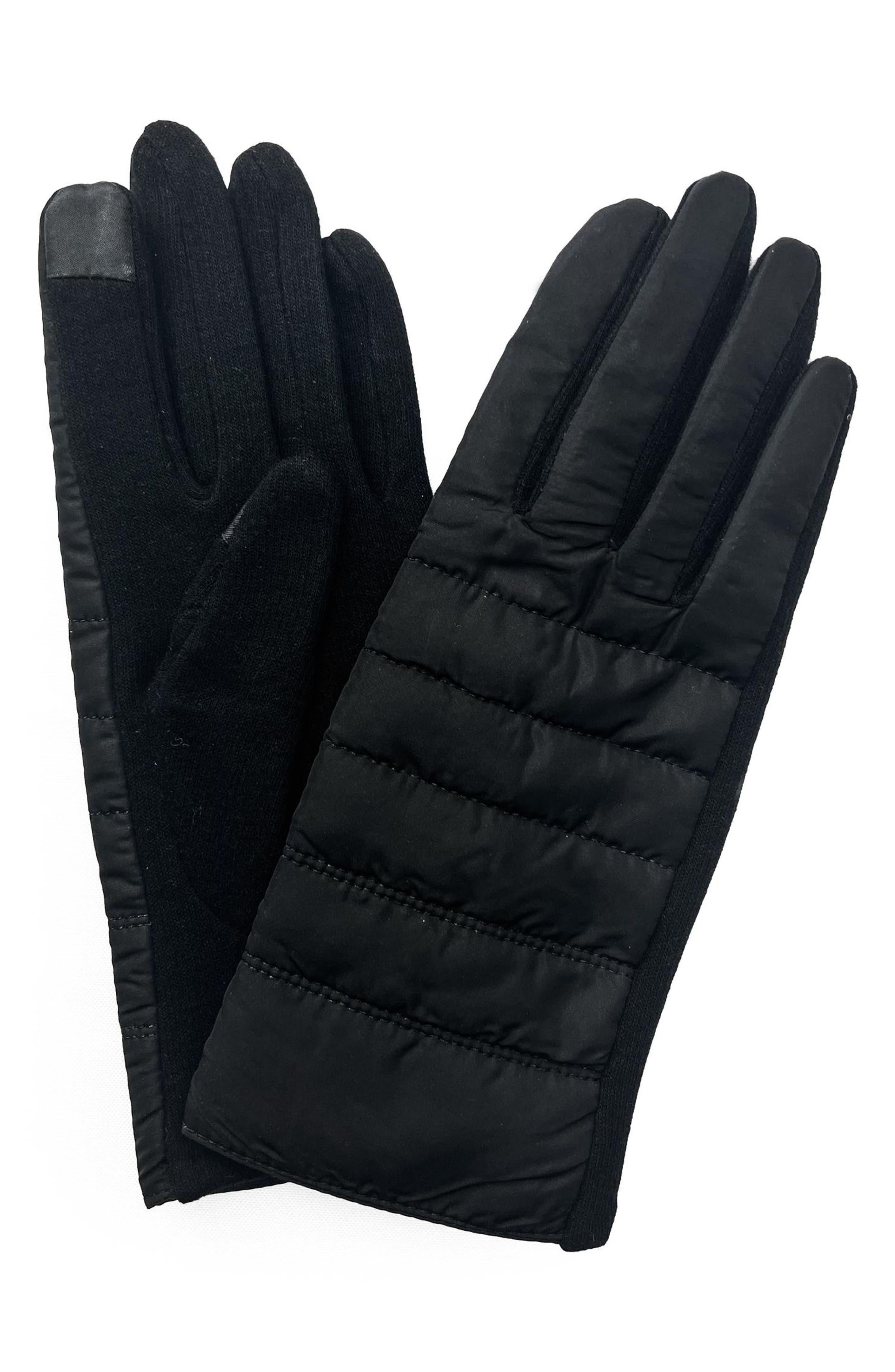 MARCUS ADLER Puffer Quilted Jersey Touchscreen Gloves