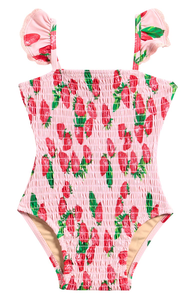 Shade Critters Kids' Print Smocked One-Piece Swimsuit, Main, color, Pink