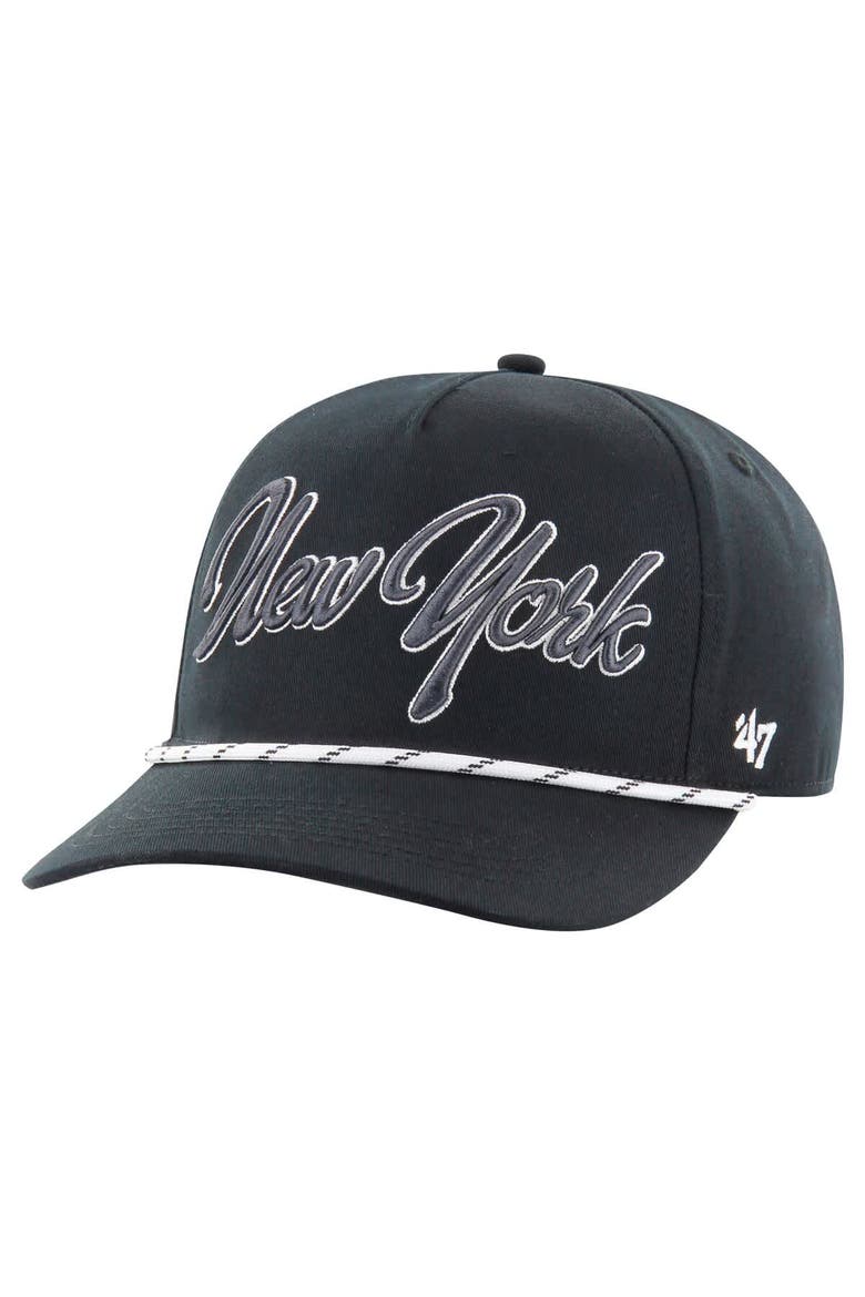Men's '47 Black New York Jets Overhand Speckle Hitch Adjustable Hat, Alternate, color, Black