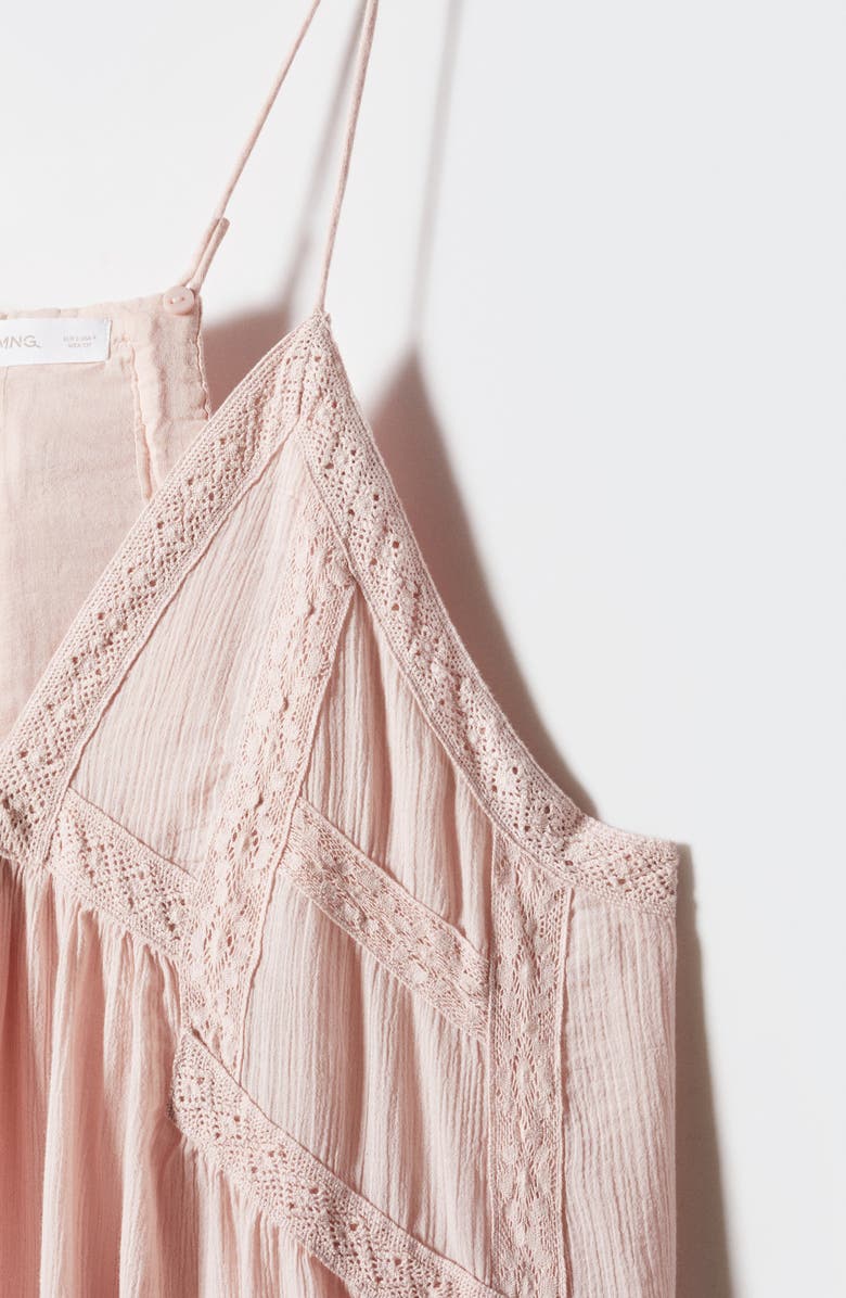 MANGO Lace Trim Maxi Dress, Alternate, color, 