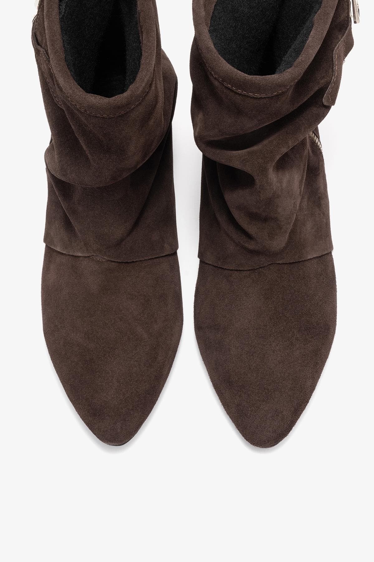 Noar Leather Zip Boot, Alternate, color, Brown Suede Leather