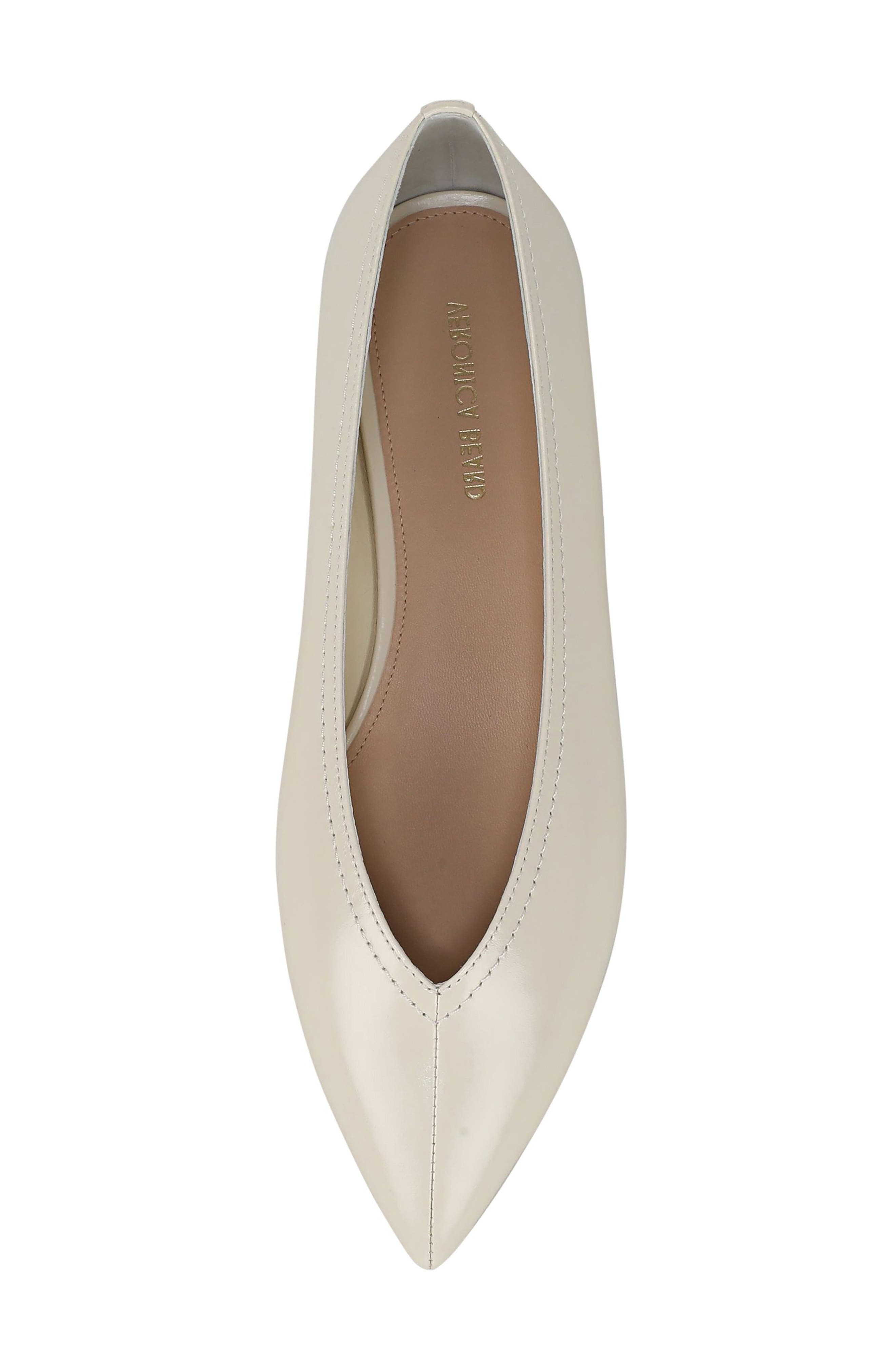 Bancroft Pointed Toe Flat, Alternate, color, LIMESTONE IVORY LEATHER