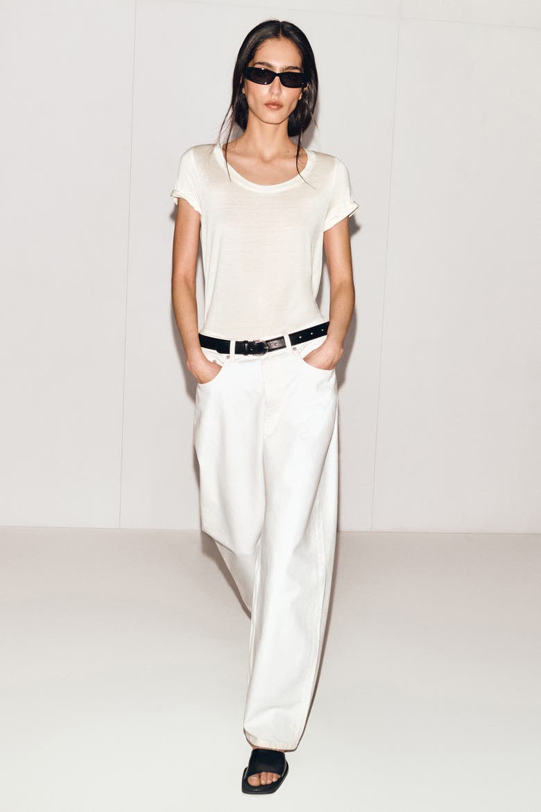 Chord Straight-Leg Jeans, Alternate, color, WHITE