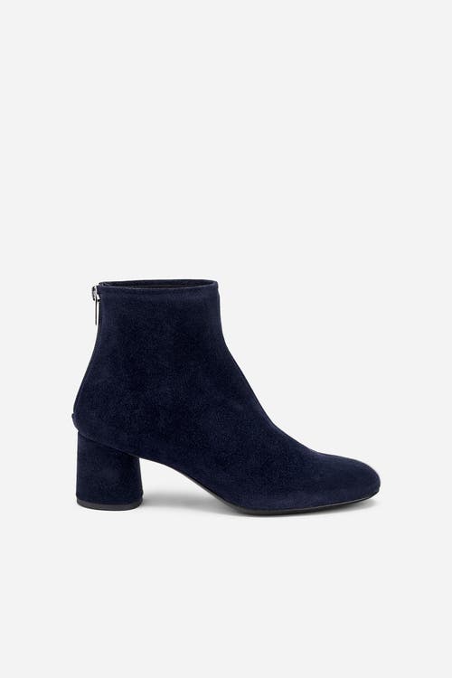Agl Attilio Giusti Leombruni Agl Olga Water Resistant Velour Ankle Boot With Heel In Blue