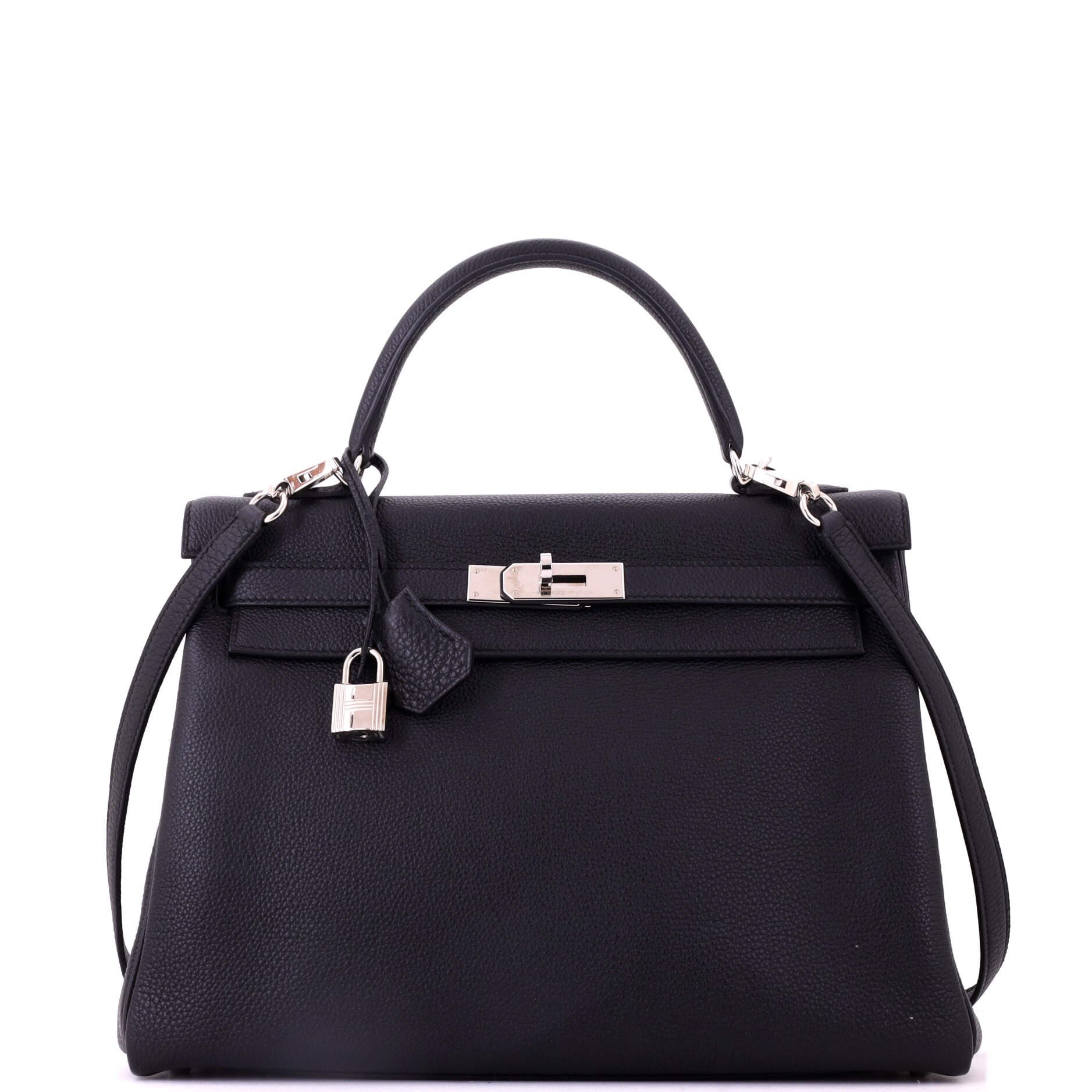 Kelly Handbag Black Togo with Palladium Hardware 32, Main, color, Black