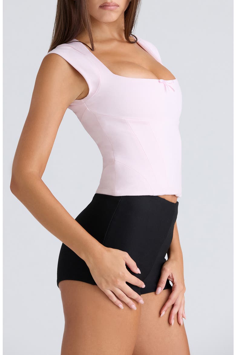 The Cap Sleeve Corset Top, Alternate, color, BALLERINA PINK