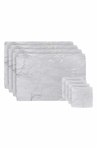 DAINTY HOME Marble Print 8-Piece Placemat & Coaster Set