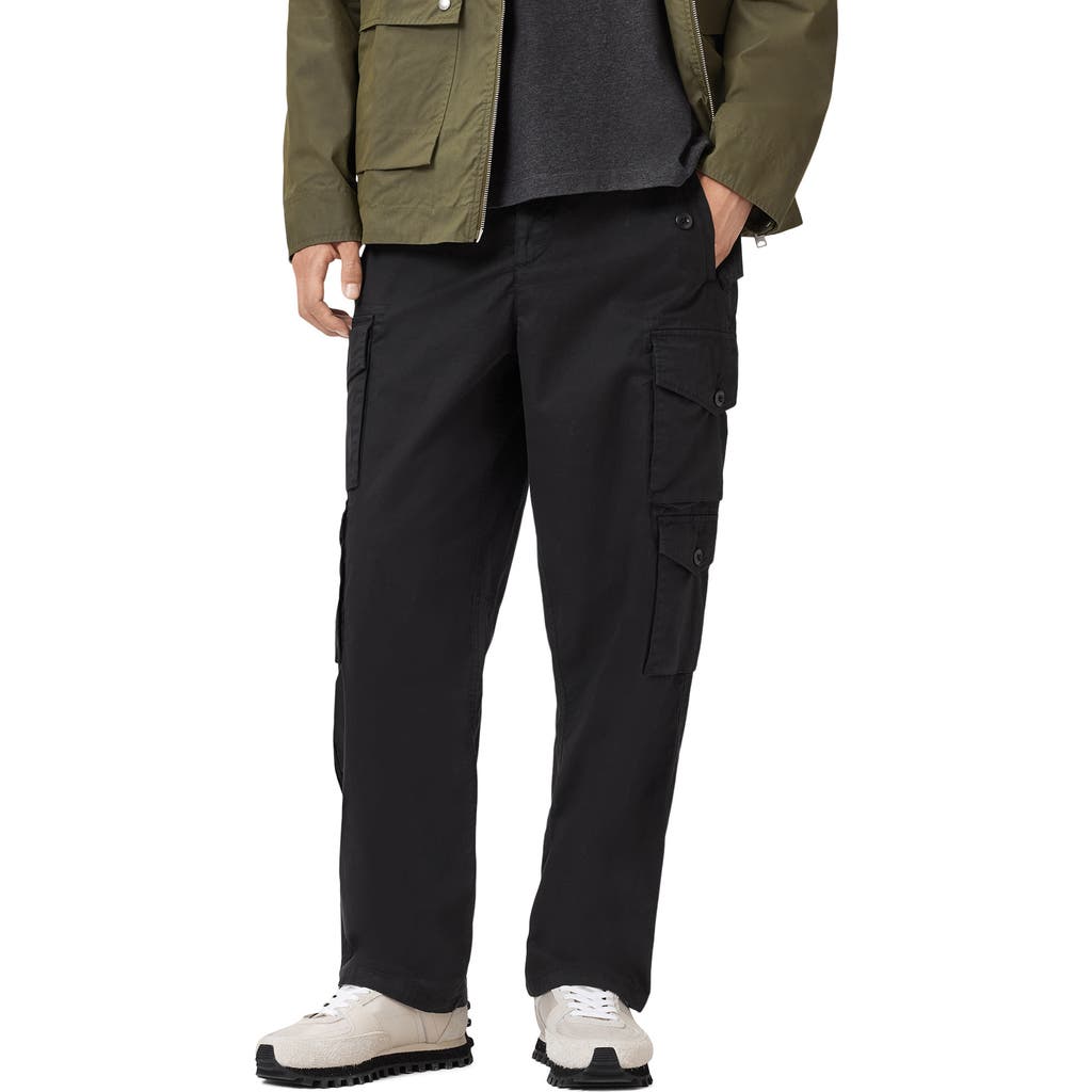 Allsaints Decoy Straight Leg Cargo Trousers In Black