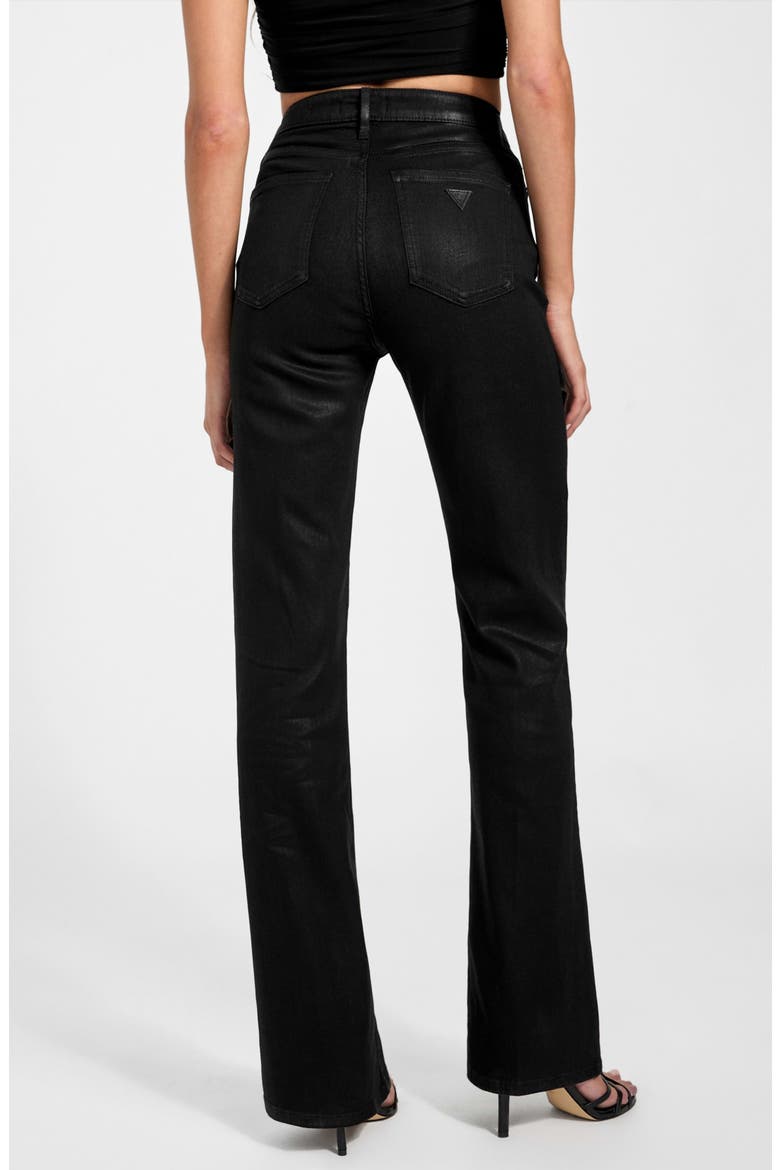 Sexy High Waist Coated Flare Jeans, Alternate, color, JBLACK-BLACK