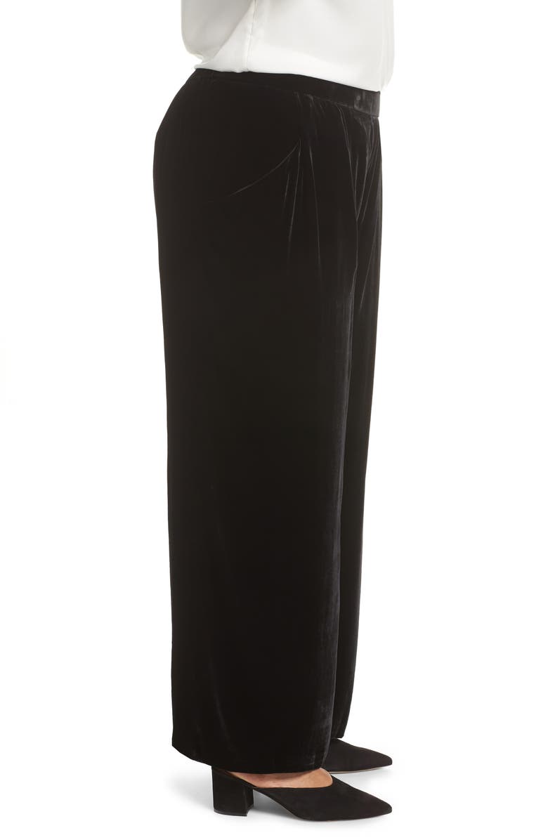 Eileen Fisher High Rise Wide Leg Velvet Ankle Pants, Alternate, color, 