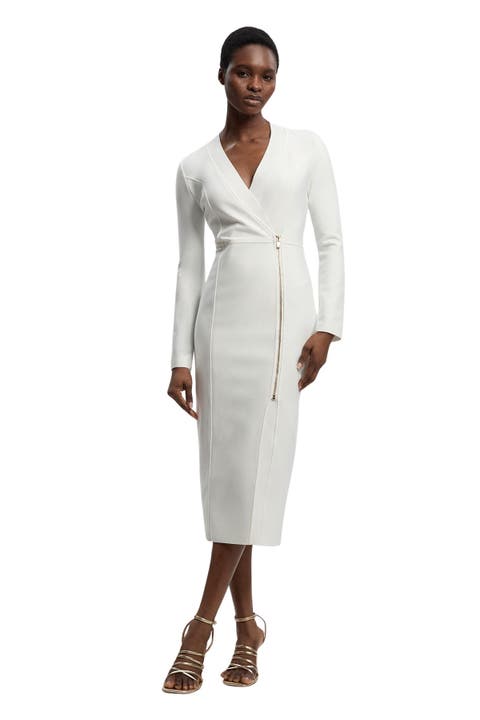 Bandage Zip Detail Midi Dress