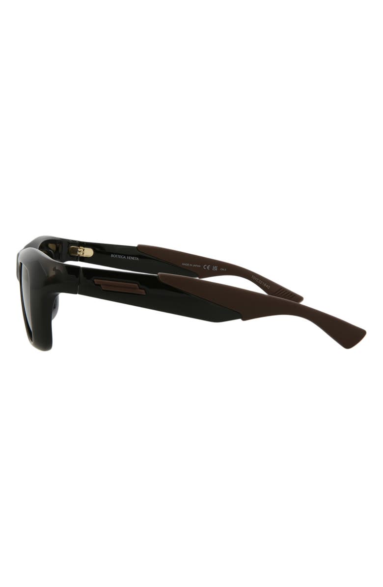 Bottega Veneta 49mm Rectangular Sunglasses, Alternate, color, Black Black Grey