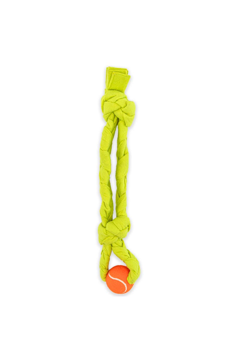 GURU Pet Dog Toy Figure 8 Squeaking Tennis Snuffle 20 Inch Rope, Main, color, Green