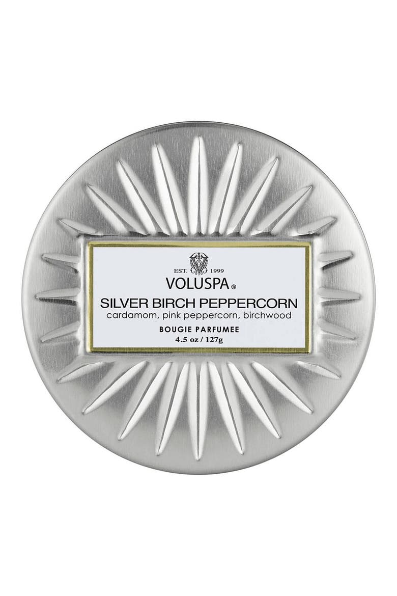 Silver Birch Peppercorn Mini Tin Candle, Alternate, color, NO COLOR