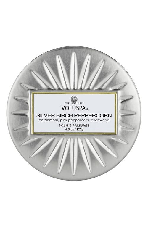 Voluspa Silver Birch Peppercorn Mini Tin Candle In Silver