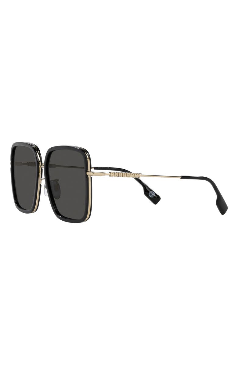 Burberry Benedict 59mm Pilot Sunglasses, Alternate, color, Black