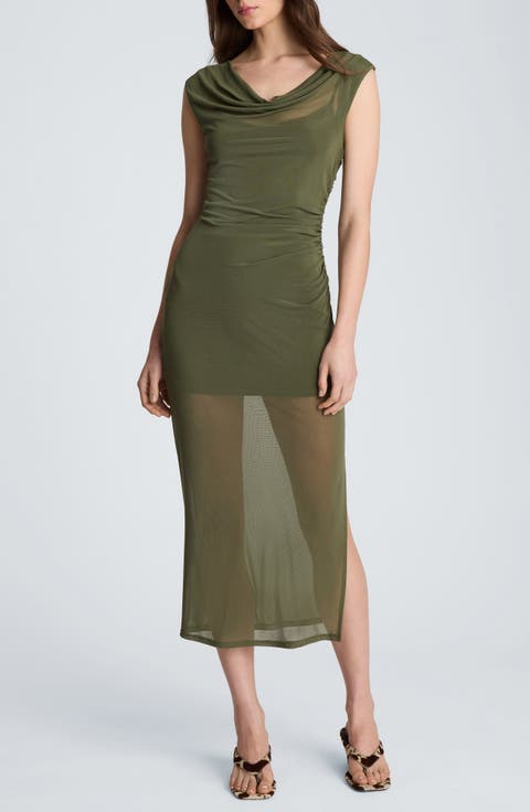 Sleeveless Cowl Neck Dress