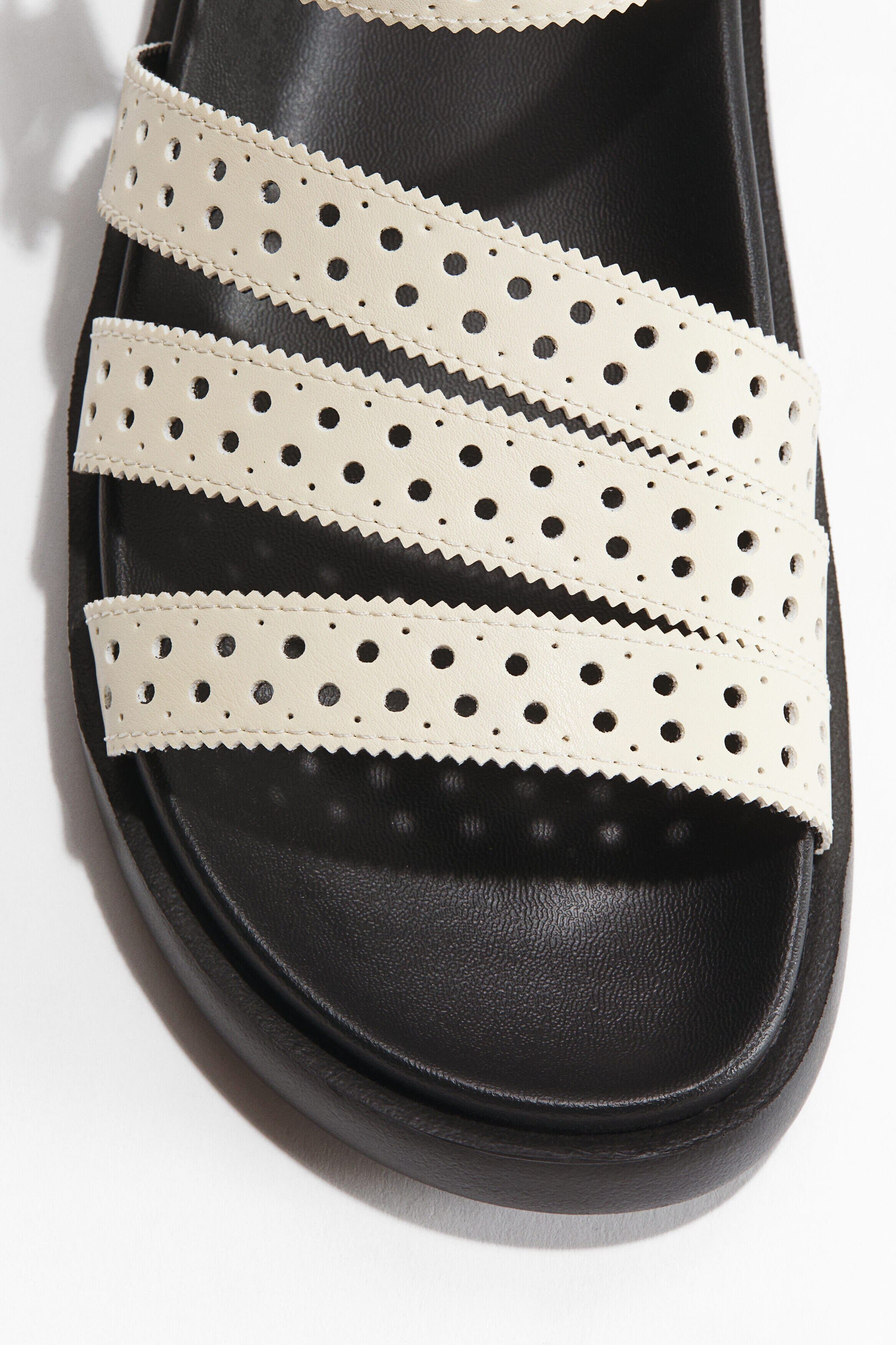 H&M Strappy Sandals, Alternate, color, Cream