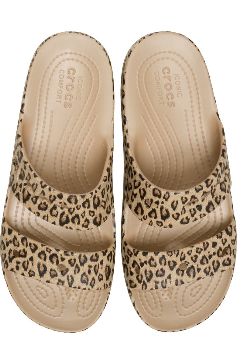 CROCS Baya Animal Platform Slide Sandal, Alternate, color, Leopard Gold