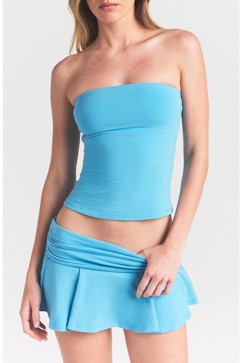 Stretch Cotton Jersey Tube Top, Main, color, WATER