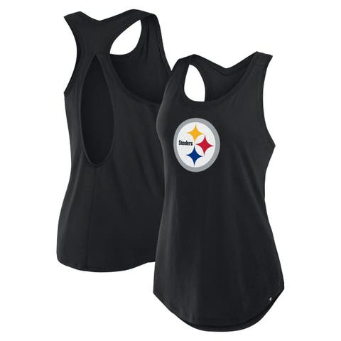 Women's Fanatics Black Pittsburgh Steelers Iron Fan Tank Top