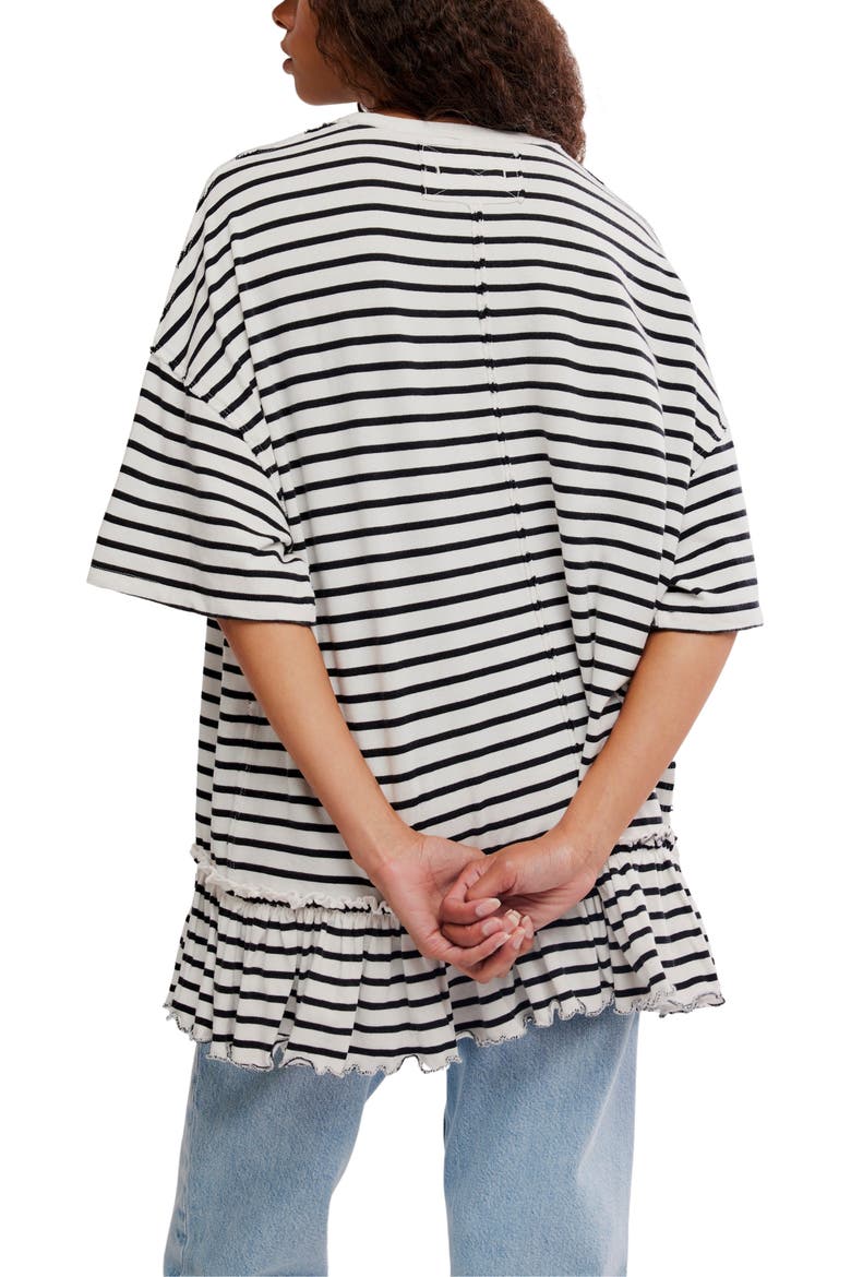 Why Yes Stripe T-Shirt, Alternate, color, BLACK AND WHITE COMB